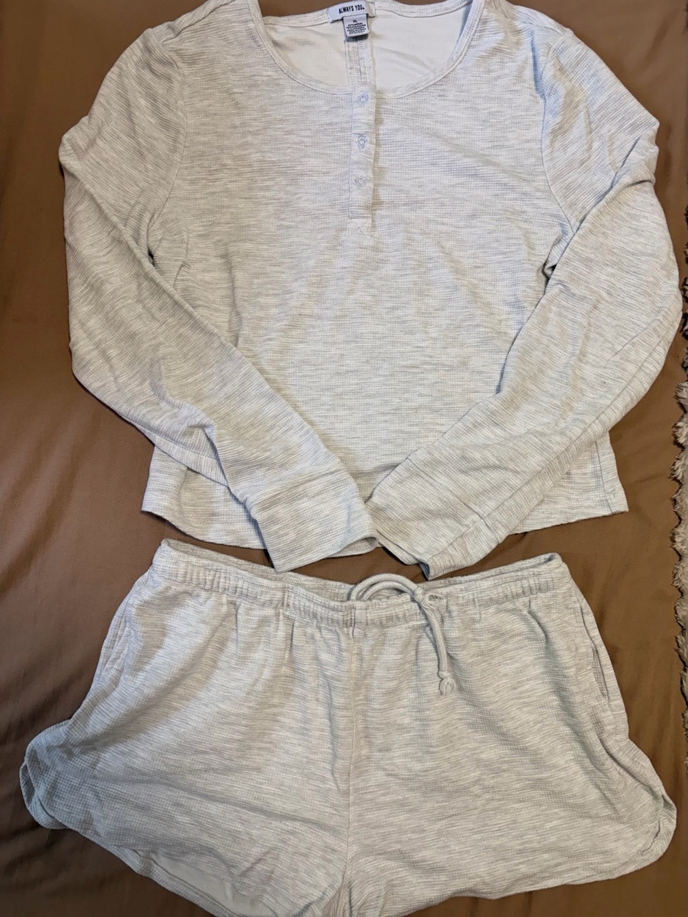 Always You Light Gray Henley Top